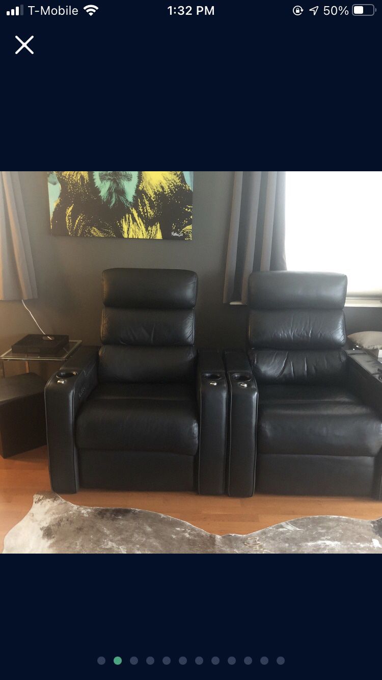 Black Leather Electric Recliners 