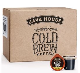 JAVA HOUSE Medium Roast Colombian Cold Brew Pods, (60 Count) Peel and Pour Pods Hot or Iced Instant Coffee Concentrate