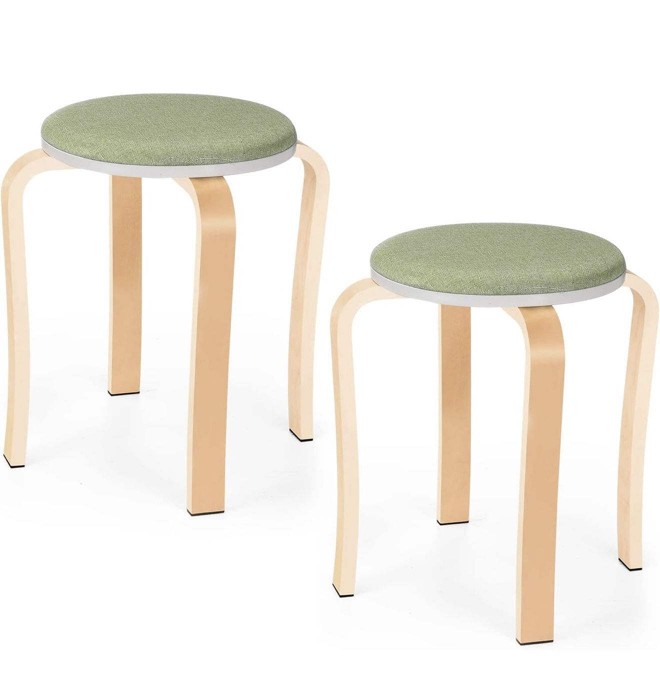 Wood Stool Set Of 2