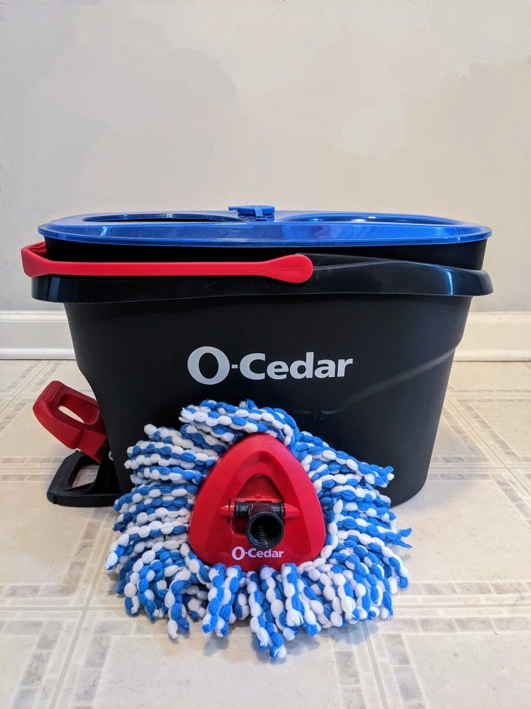 O-Cedar EasyWring RinseClean Microfiber Spin Mop Head & Bucket Floor Cleaning