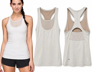 Lululemon Mesh With Me Tank White Racerback Size 8