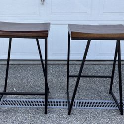 Wood Bar Stools (pair)