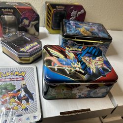 Pokemon Trading Card Game Tin Lunch Box ONLY Pikachu Mew Mewtwo NO CARDS