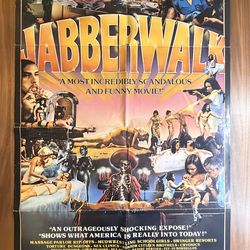 Original 1970s JABBERWOCKY Movie Poster 27x41 Vintage Exploitation Grindhouse Style