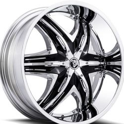 26" DIABLO WHEELS ELITE CHROME WITH BLACK INSERTS RIMS

