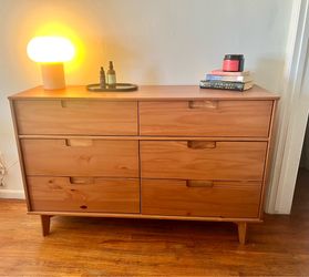 Mid-Century Modern 6-Drawer Wood Dresser