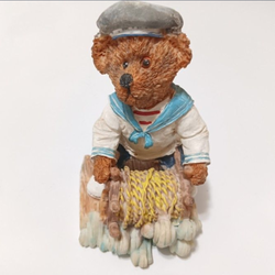 Cute SAILOR BEAR FIGURINE 4.25" Inches Tall Nice!