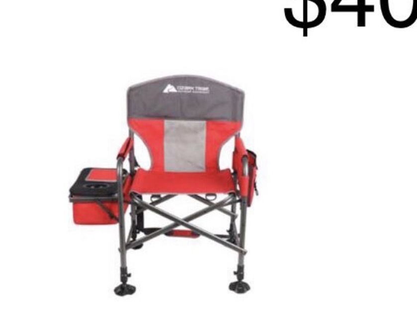Ozark trail director style fishing chair side cooler and cu holder