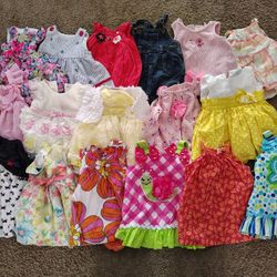 Large Lot Of Baby Girl Clothes NB-18mo