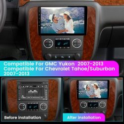 Android 13 [2GB+64GB] Car Radio Compatible for GMC Yukon Chevrolet Tahoe/Suburban 2007-2013, 9 Inch Wireless CarPlay Android Auto with GPS/SWC