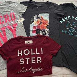 Aero/Hollister Young Women T-Shirts. Like New Some With Tags Size XS/S $20 For All 4