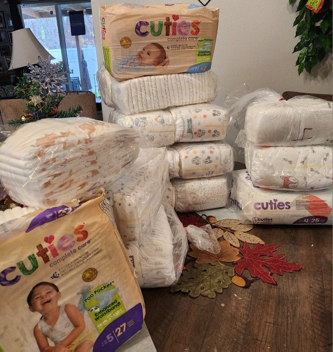 Diapers Sizes NB, 4'S, 5'S