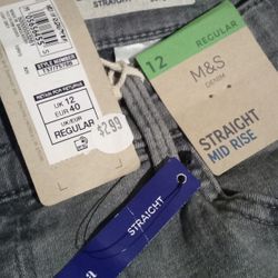 Regular Size12-M&S  Straight  -mid Rise  Jeans