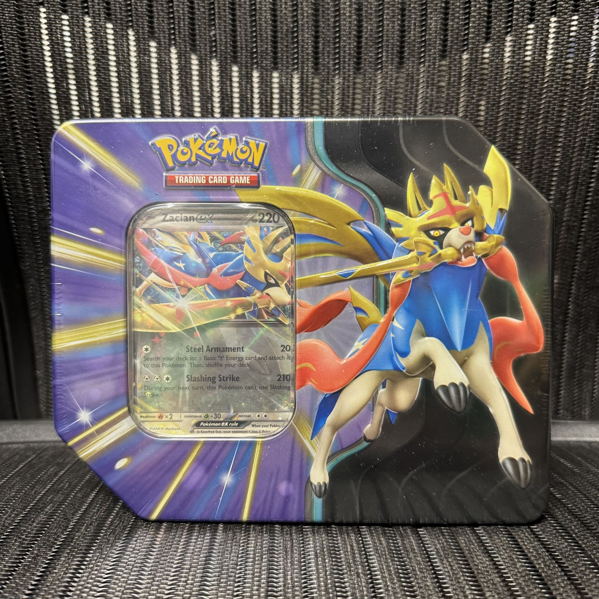 Zacian Slashing Legends Tin Box Pokemon