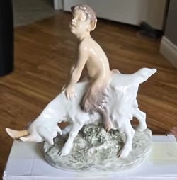 Royal Copenhagen "Faun on Goat" porcelain piece
