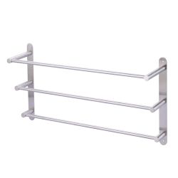 24 in. Brushed Nickel 3-Tier Wall Mounted Towel Rack with Mounting Hardware