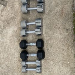 Set Of 10, 15, 20, 25 lb Dumbbells 
