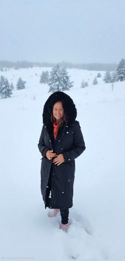 Black Long Puffer Coat with Fur Hood