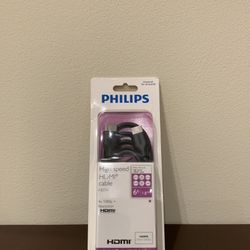 Philips High Speed HDMI 6Ft. Cable-NEW
