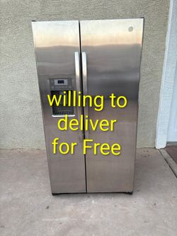 GE Stainless Steel Side By Side Refrigerator 25 Cu Ft