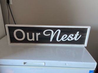 “Our Nest” Rustic Farmhouse Wood Sign