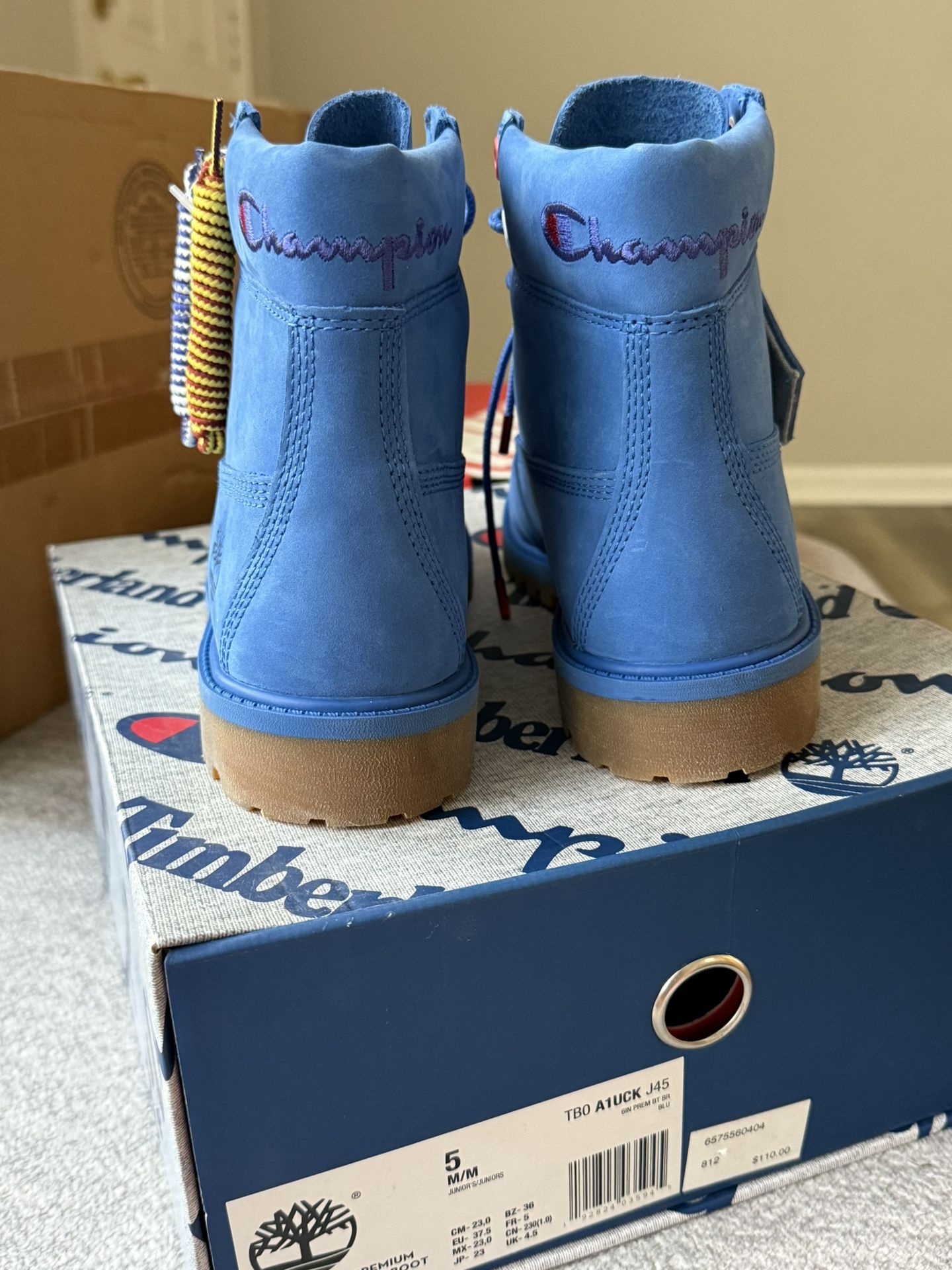 Timberland X champion Boots Bright Blue RARE