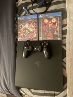 PS4 Slim Console with Controller and 2 Games