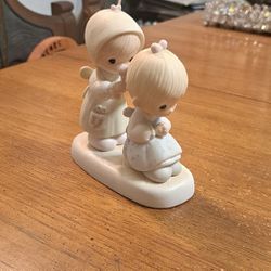 Precious Moments Collectible Figurine Hand Painted Bisque Porcelain,  " To A Very Special Sister "1983