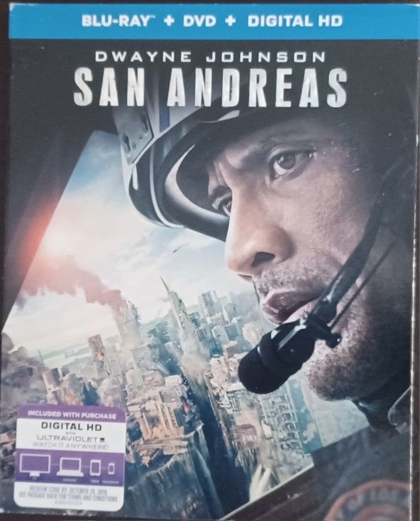 DWAYNE JOHNSON  San Andreas (2015, Blu-Ray, DVD) Action Adventure