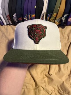 Chicago Bears New Era 59Fifty Fitted Hat Pro Bowl Hawaii 1998 Olive Brim Red UV Size 7 1/2