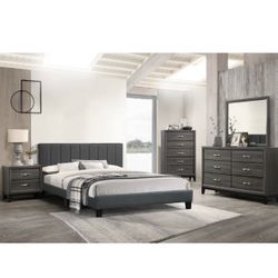 4- Pc Bedroom set Dresser,Mirror  Nightstand (1) Queen size bed frame  Not including Mattress and Box Sp