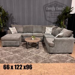 🛋️ Large Gray Ushaped Sectional Sofa (Delivery Available!! )