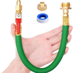 Winterize Sprinkler System Kit,RV Winterize Blowout Adapter with Shut Off Valve 12" Air Compressor Quick Connect Blow Out Fitting Plug Garden Hose Thr
