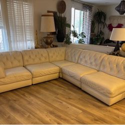 Large leather sectional sofa