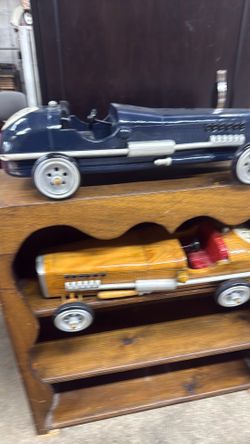 Vintage wooden race cars