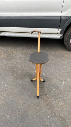 Walking cane with chair