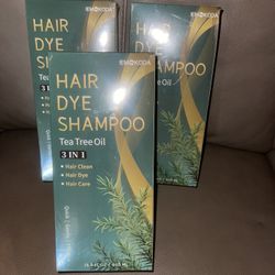 Dark Hair Dye Shampoo for Gray Hair - 3 in 1 Tea Tree