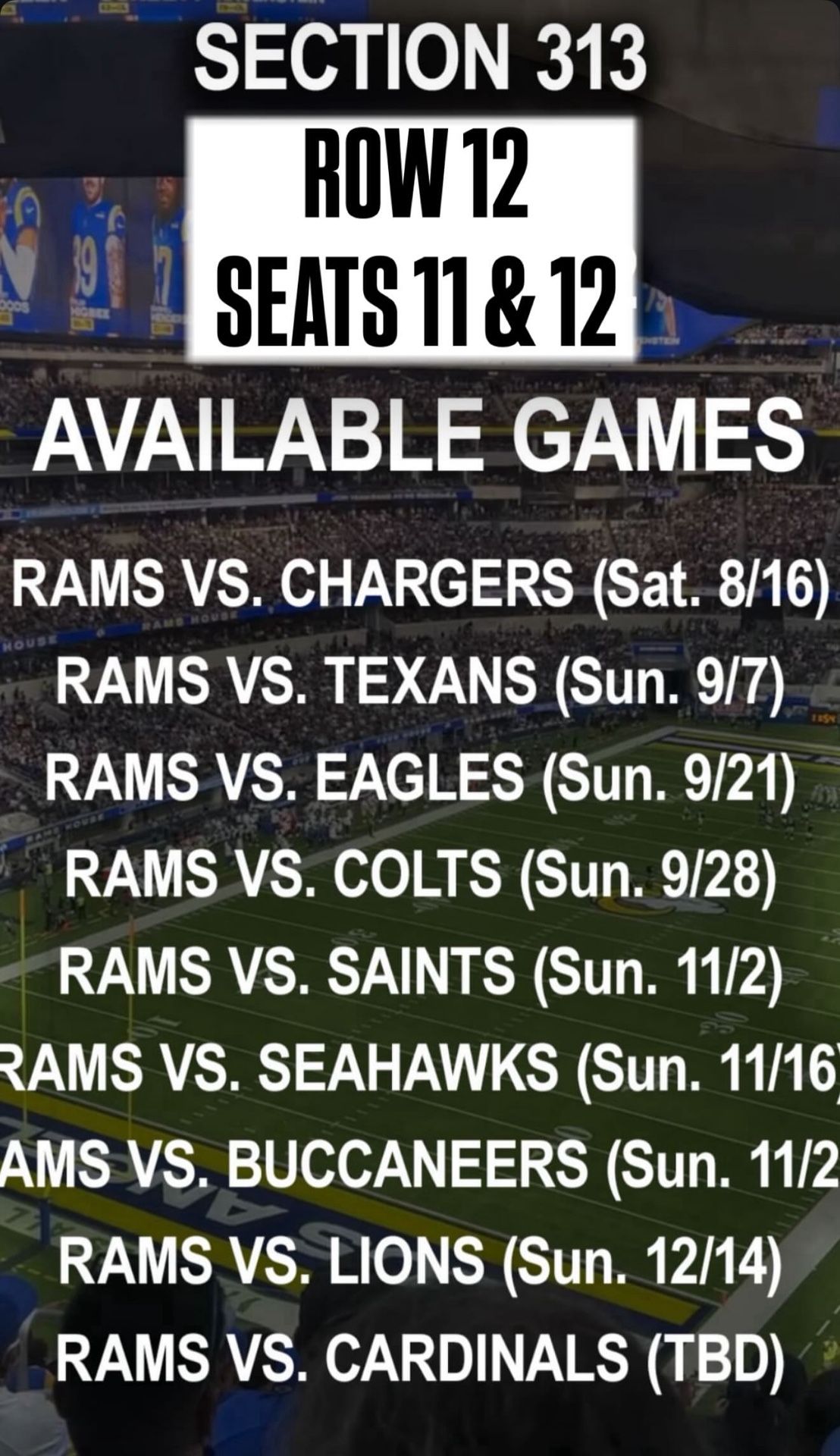 Rams Home Games