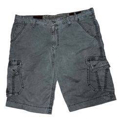 Rock Revival Gray Cargo Embroidered Pocket Classic Men's Shorts Size 42 24