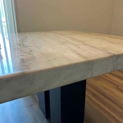 Marble Table (Tan, White &  Gray Tones)