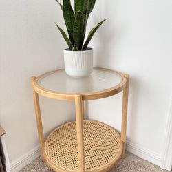 Rattan Glass Coffee Table
