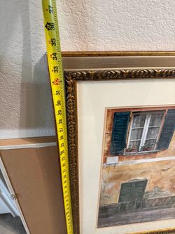 Vintage Framed European Street Scene Artwork