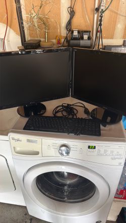 Monitors and keyboard