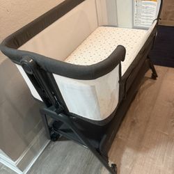 Baby Bassinet Bedside, Grey, By Angel Bliss