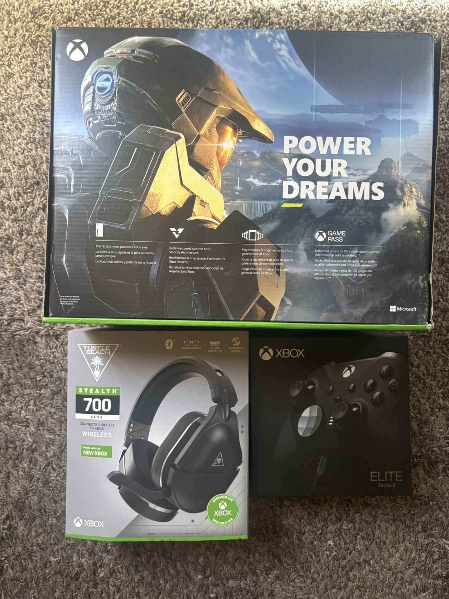 Xbox Series X 1 Elite Series 2 Controller 1 Standard Series X Co Troller And Turtle Beach Headset