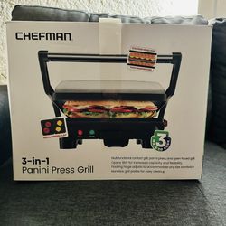 Chefman 3 In 1 Panini Press And Grill