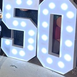 4 Foot Light Up marquee Number 50