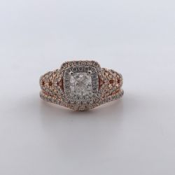 14k Rose Gold 1.25ct Diamond ring set Size 5.5