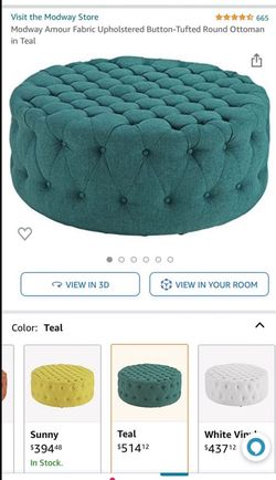 Teal ottoman