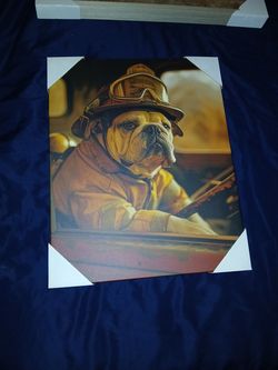 Canvas Dog Fireman